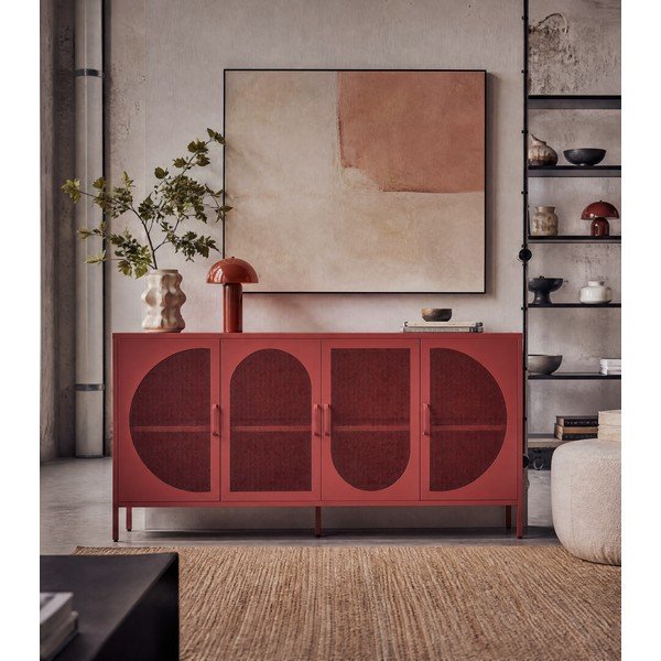 Ķieģeļu sarkana kumode 160x90 cm Tayra – Marckeric-image-3