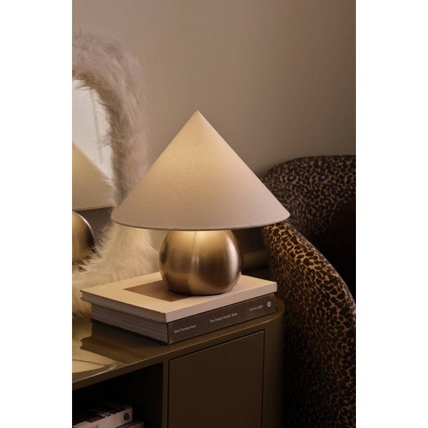 Balta/spīdīgas sudraba krāsas tekstila galda lampa (augstums 38 cm) Connie – Ellos Home-image-1