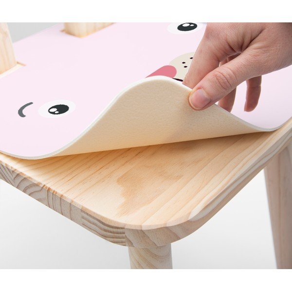 Rozā bērnu krēsls no priedes masīvkoka Little Nice Things Rose Bunny-image-3