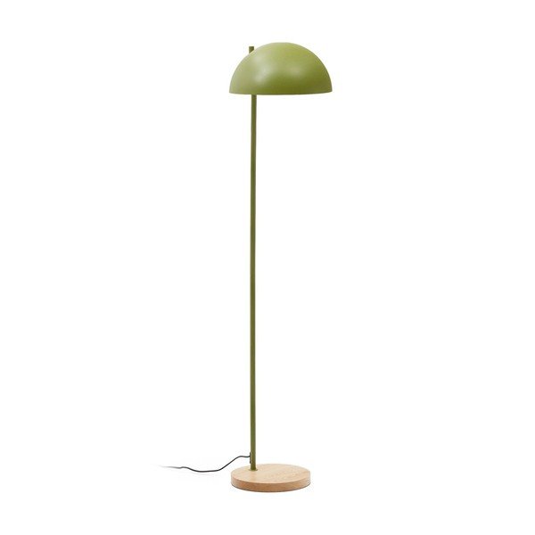 Zaļa/dabīga toņa stāvlampa ar metāla abažūru (augstums 150 cm) Catlar – Kave Home