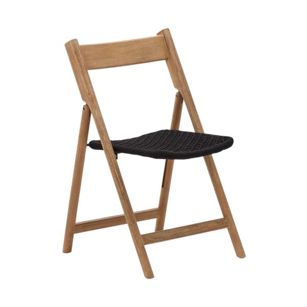 Melns/dabīga toņa masīvkoka dārza krēsls Dandara – Kave Home