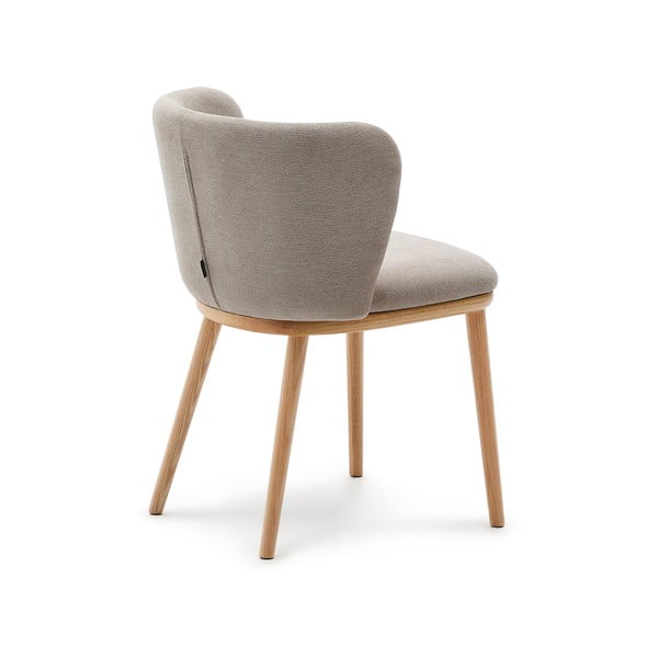 Gaiši brūns polsterēts ēdamistabas krēsls Ciselia – Kave Home-image-4