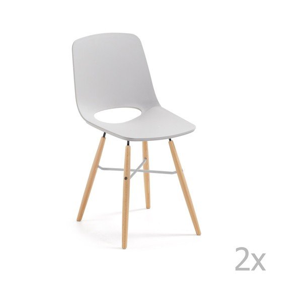 2 pelēku ēdamistabas krēslu komplekts La Forma Kint