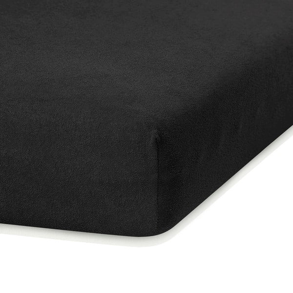 Melns frotē palags ar gumiju 240x220 cm Ruby – AmeliaHome-image-1