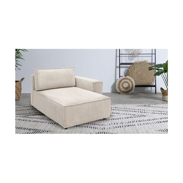 Krēmkrāsas velveta modulārais dīvāns (ar labo stūri) Nihad modular – Bobochic Paris-image-1