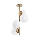 Balta/misiņa krāsas griestu lampa ar stikla abažūru ø 15 cm Faze – Opviq lights