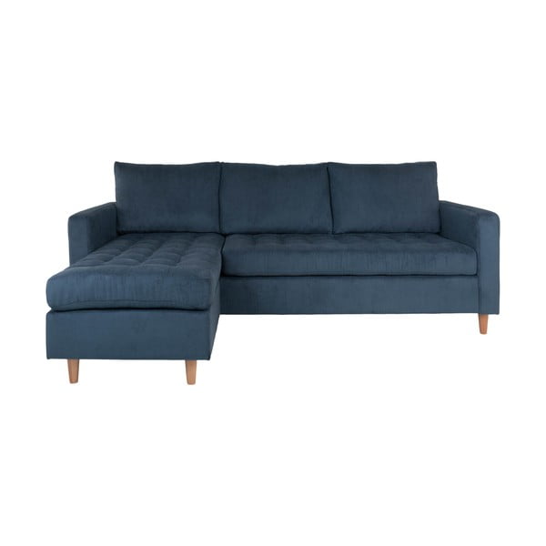 Tumši zils velvets divpusējs stūra dīvāns House Nordic Firenze