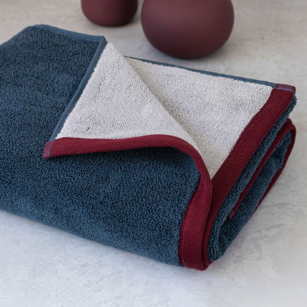 Tumši zils/pelēks frotē dvielis no organiskās kokvilnas  50x90 cm Soft – Mette Ditmer Denmark-image-1