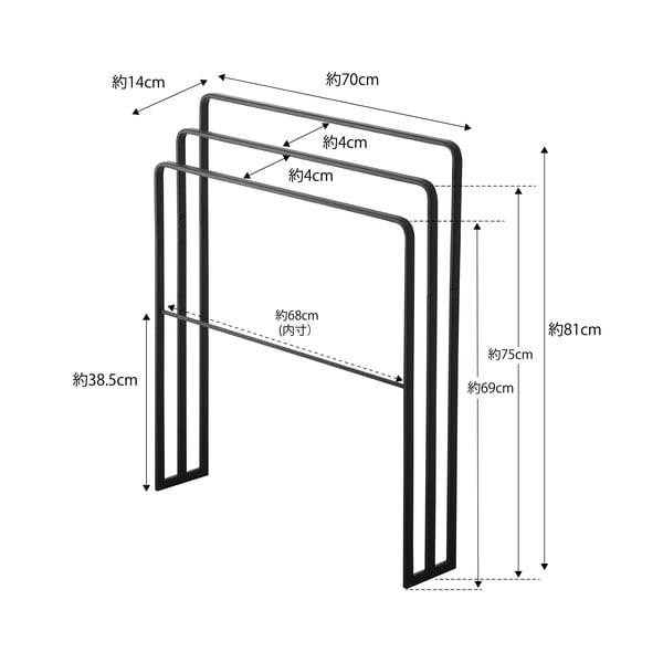 Melns dvieļu žāvētājs no metāla Yamazaki Tower-image-2