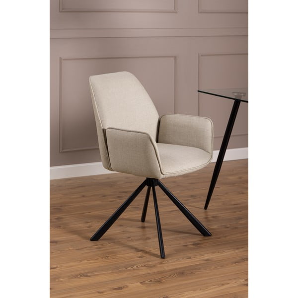 Bēši polsterēti ēdamistabas krēsli ar roku balstiem (2 gab.) Glenda – Actona-image-1