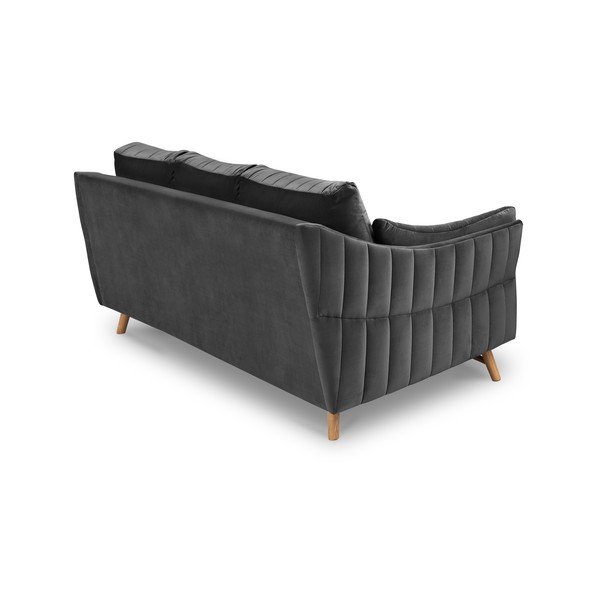 Tumši pelēks samta trīsvietīgs dīvāns Interieurs 86 Elysée, 232 cm-image-3