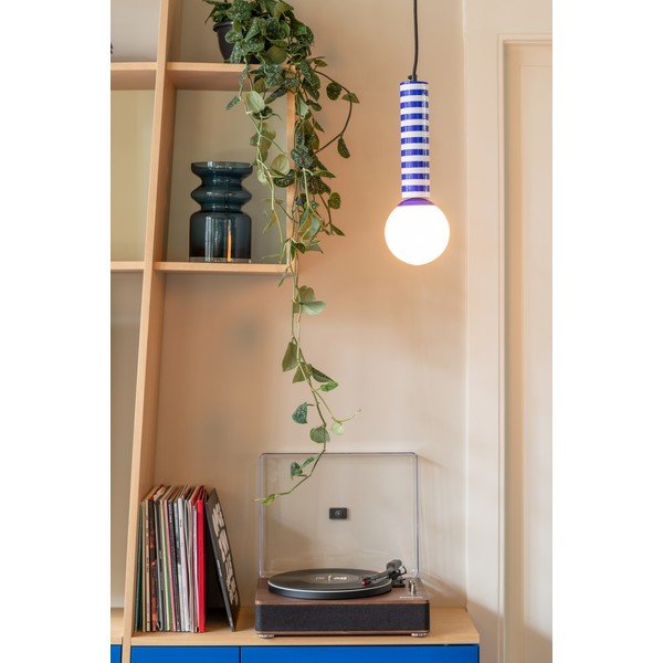 Zila metāla piekaramā lampa ø 12 cm Rayado Retro – Leitmotiv-image-1