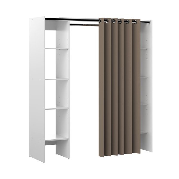 Balts/gaiši brūns atvērta tipa drēbju skapis 185x182 cm Tom – TemaHome-image-2