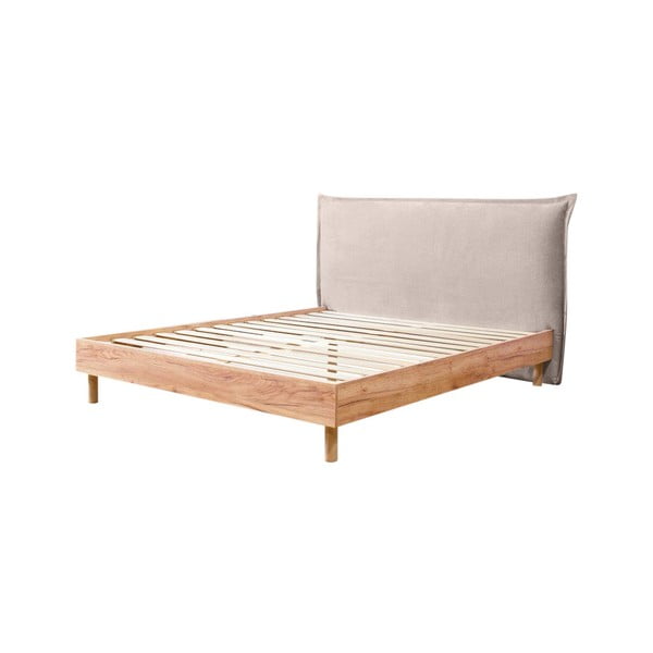 Bēša/dabīga toņa divvietīga gulta ar redelēm 180x200 cm Charlie – Bobochic Paris