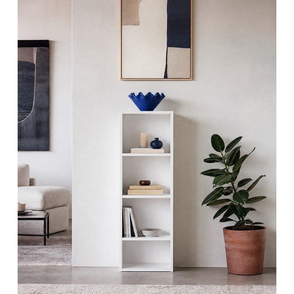 Balts grāmatplaukts 30x106x24 cm Cube – Casa Selección-image-1