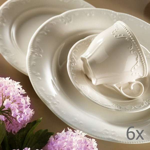 6 porcelāna tasīšu komplekts ar šķīvīšiem Kutahya Elegance, 150 ml-image-1