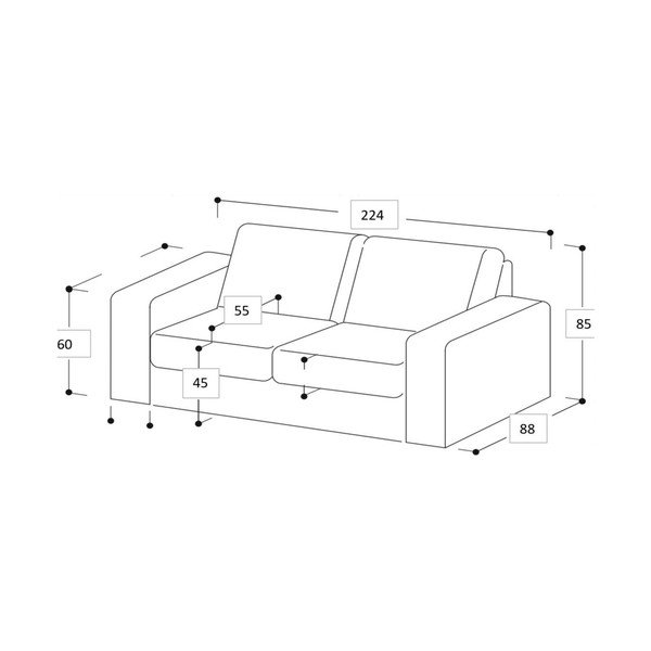 Bēšs dīvāns 224 cm Copenhagen – Scandic-image-4