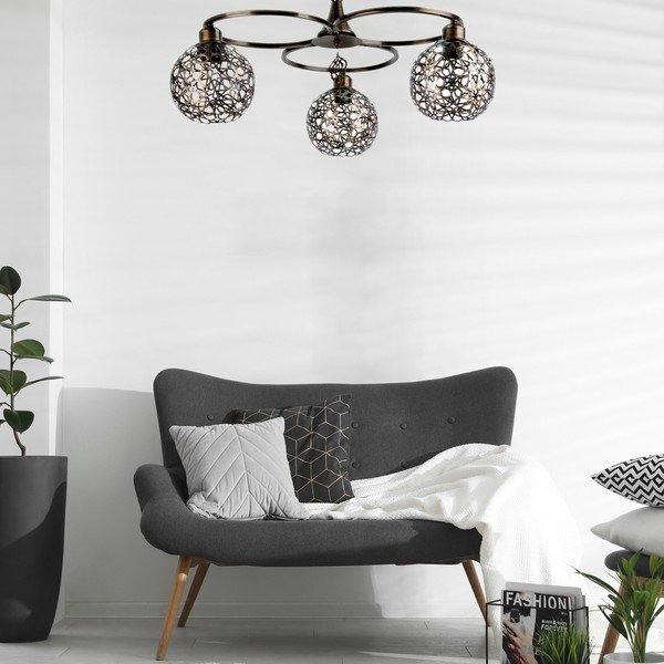 Melna piekaramā lampa Olimpiyat – Opviq lights-image-1