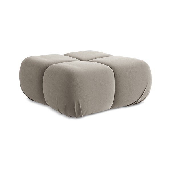 Bēšs samta modulārais kāju soliņš Lokua – Makamii-image-1