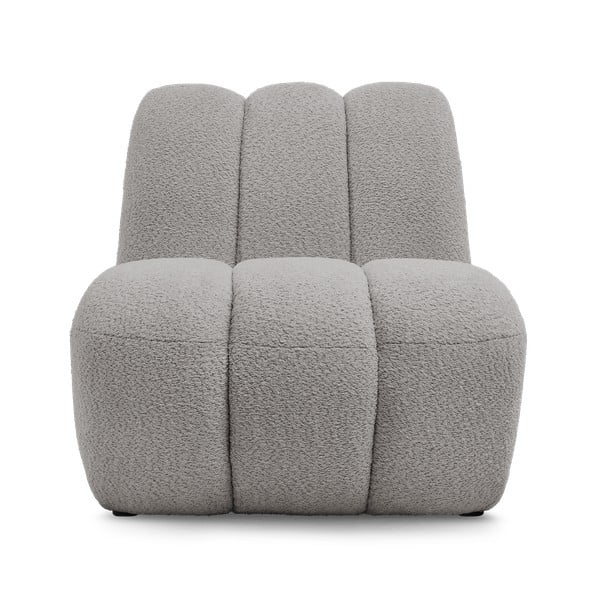 Gaiši pelēks atpūtas krēsls no buklē auduma Janissaire – Bobochic Paris-image-3