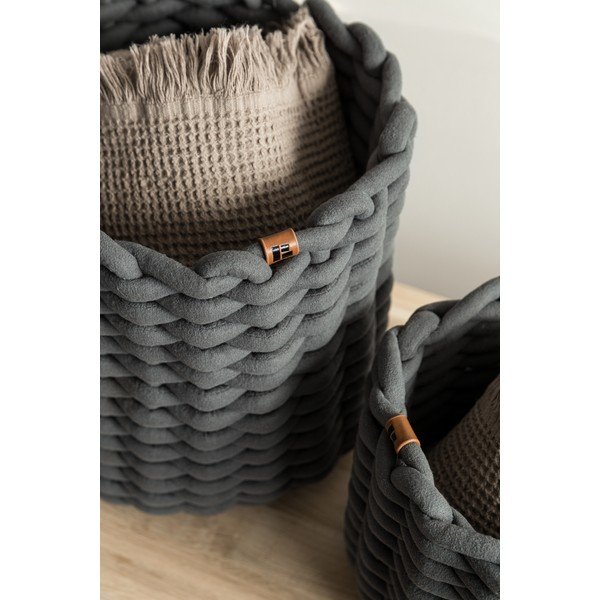 Tekstila uzglabāšanas grozs ø 25x25 cm Peach Skin Round M – Bigso-image-3