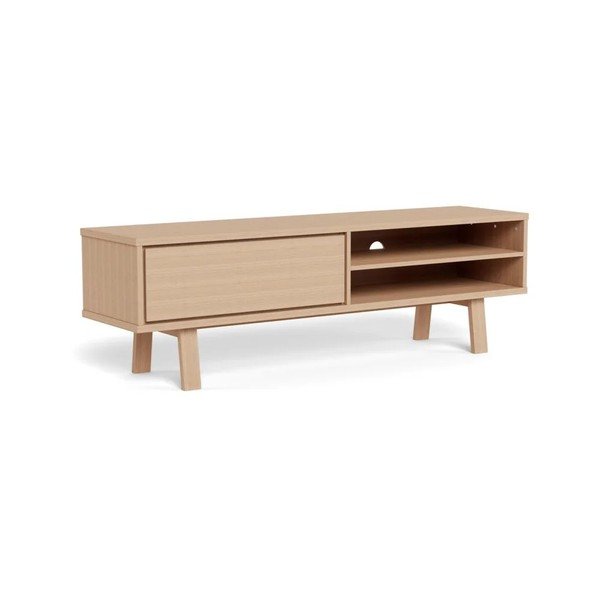 Gaiša dabīga toņa finierēts TV galdiņš 160x50x40 cm Lamberth – Actona