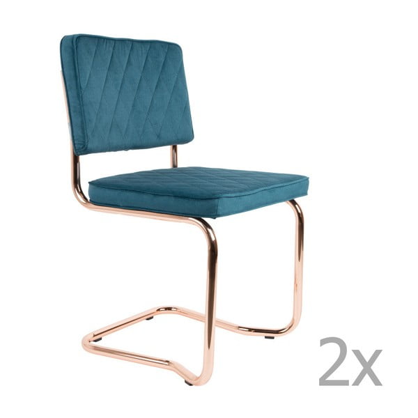 2 zilu krēslu komplekts Zuiver Diamond Kink