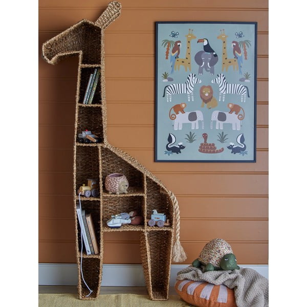 Rotangpalmas grāmatu plaukts bērniem 46x148 cm Kalu – Bloomingville Mini-image-1