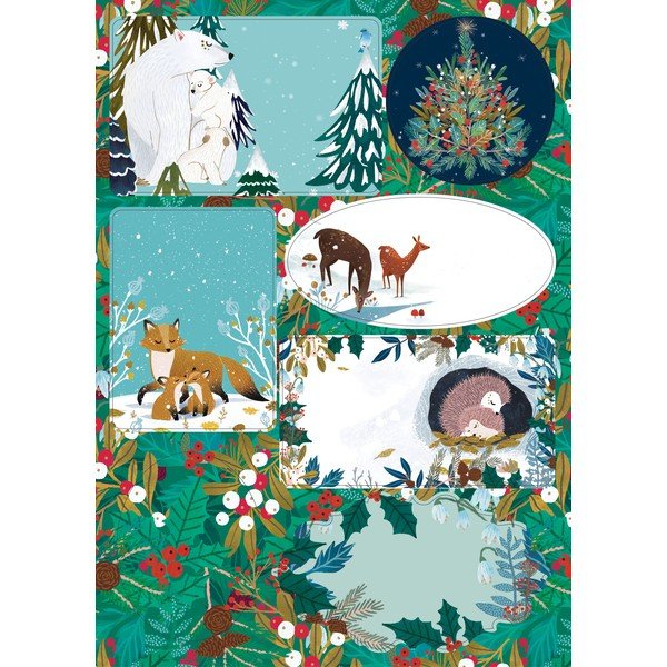 Dāvanu birkas ar Ziemassvētku motīvu Snowy Sanctuary – Roger la Borde-image-1