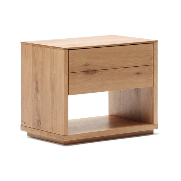 Dabīga toņa naktsskapītis ar ozolkoka imitāciju Alguema – Kave Home-image-2