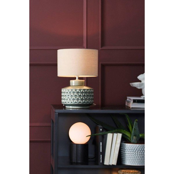 Pelēka/bēša keramikas galda lampa (augstums 35 cm) Monica – Jotex-image-1