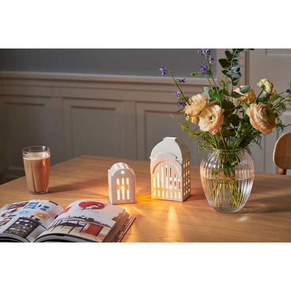 Balts keramikas svečturis Kähler Design Urbania Lighthouse Tivoli-image-1