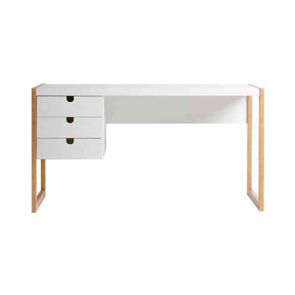 Balts darba galds Marckeric Square, 140 x 75 cm