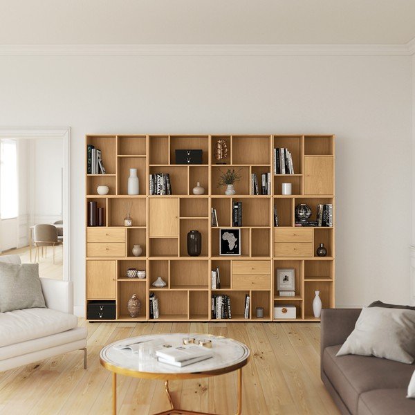 Dabīga toņa modulārā plauktu sistēma ar ozolkoka imitāciju 70x70 cm Z  – Tenzo-image-1