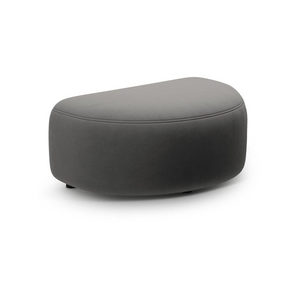 Tumši pelēks samta kāju soliņš Kate – Micadoni 