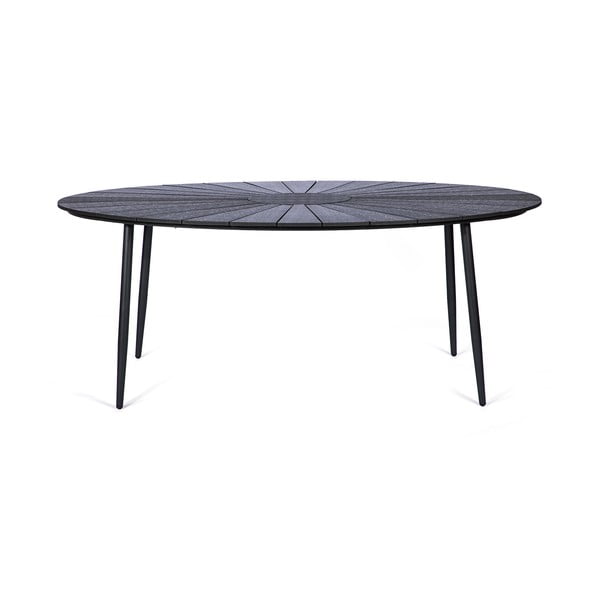 Melns dārza galds ar koka virsmu Bonami Selection Marienlist, 190 x 115 cm-image-2