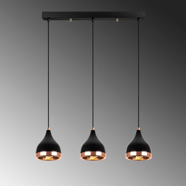 Melna/vara krāsas piekaramā lampa ar metāla abažūru Yildo – Opviq lights-image-3