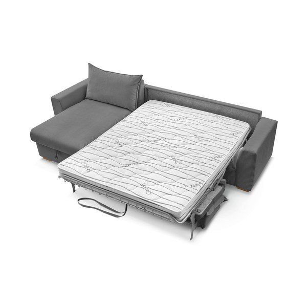 Pelēks velveta salokāms stūra dīvāns (ar maināmu stūri) Augustin – Bobochic Paris-image-3