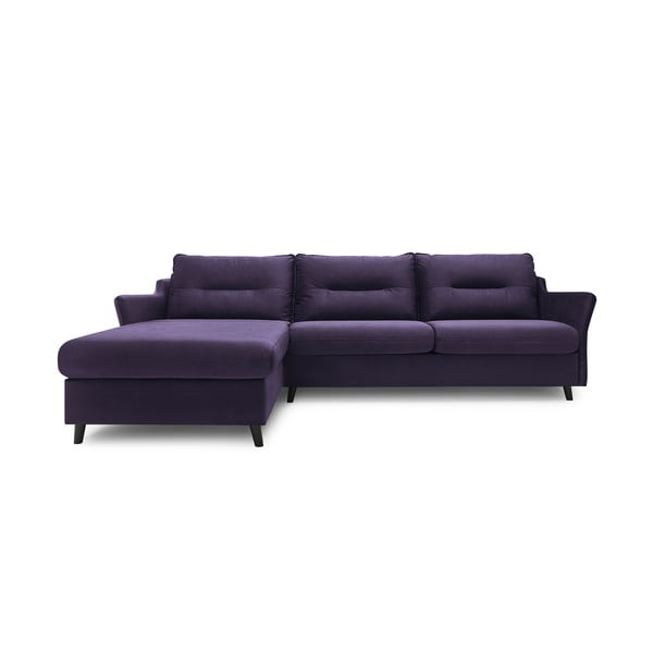 Bobochic Paris Loft plūmju violeta samta stūra dīvāns, kreisais stūris