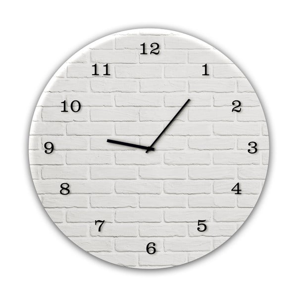 Sienas pulkstenis Styler Glassclock White Brick, ⌀ 30 cm
