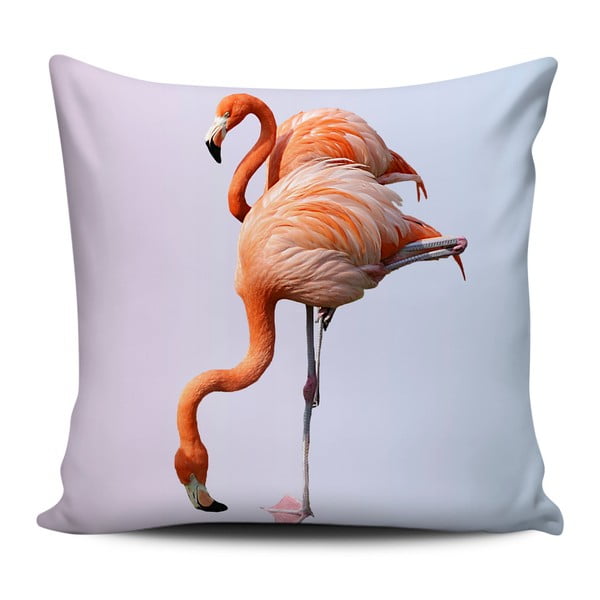 Apelsīnu un balts spilvens Home de Bleu Flamingos, 43 x 43 cm