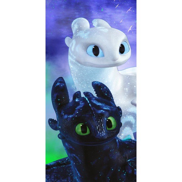 Kokvilnas bērnu dvielis 70x140 cm How to Train Your Dragon – Jerry Fabrics