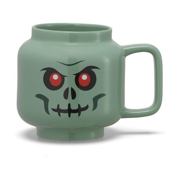 Zaļa keramikas bērnu krūze latte kafijai 255 ml Skeleton – LEGO®