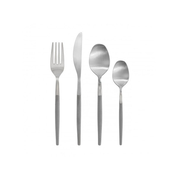 Gaiši pelēks/sudraba krāsas nerūsējošā tērauda galda piederumi (16 gab.) Maxime – Blomus