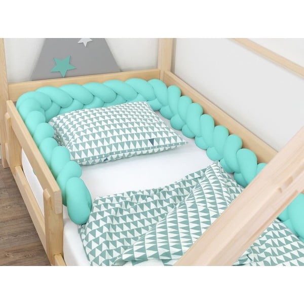 Piparmētru zaļa aizsargājošā apmale bērnu gultiņai Benlemi Jersey, garums 550 cm