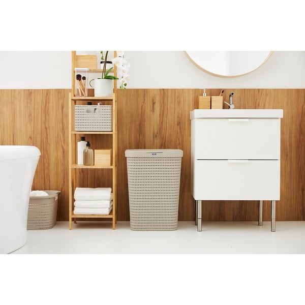 Smilškrāsas plastmasas veļas grozs 55 l Country – Rotho-image-1