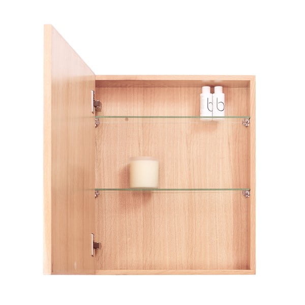 Ozolkoka sienas spogulis ar plauktu Mezza Wireworks, 45 x 55 cm-image-2