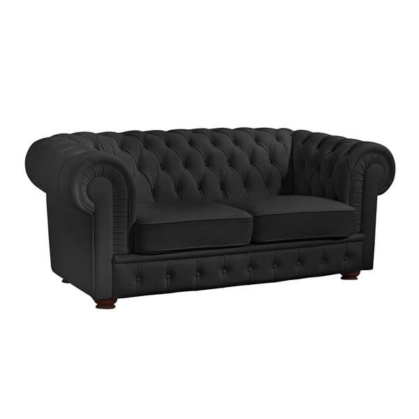 Melns ādas dīvāns Max Winzer Bridgeport, 172 cm