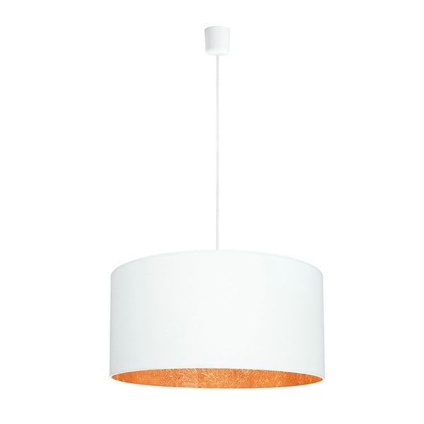 Balta griestu lampa ar vara krāsas detaļām Sotto Luce Mika, Ø 50 cm