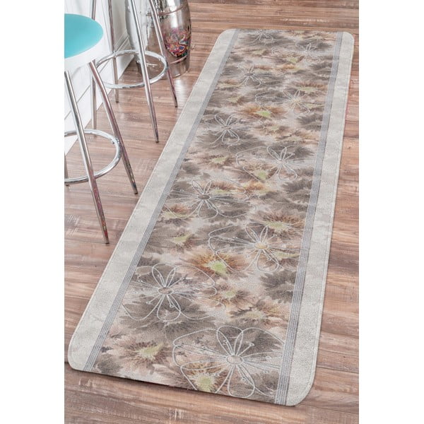 Bēšs mazgājams celiņa paklājs 58x240 cm Blooming – Oyo Concept-image-1